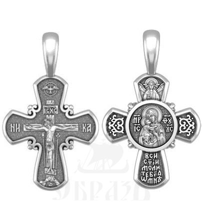 крест божия матерь феодоровская, серебро 925 проба (арт. 33.123)