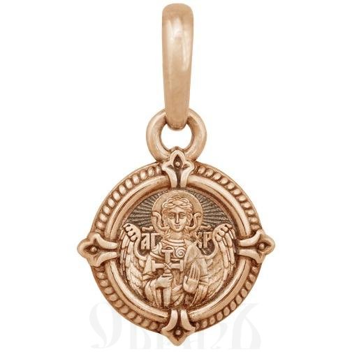 нательная икона ангел хранитель и хризма, золото 585 пробы красное (арт. 202.519-1)