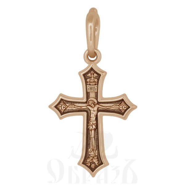 крест с молитвой «господи, спаси и сохрани мя грешнаго», золото 585 проба красное (арт. 201.486-1)