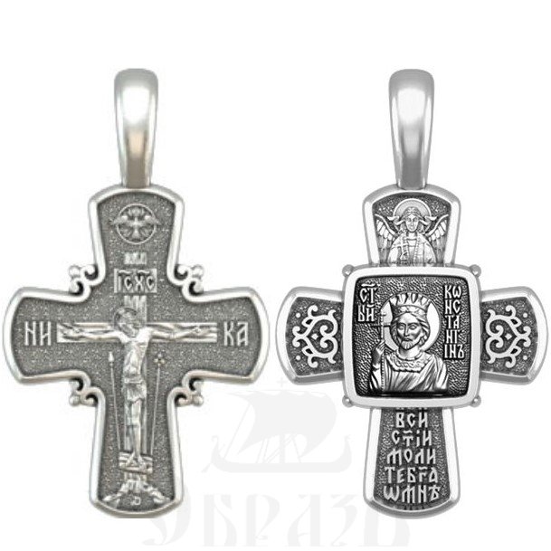 крест святой царь равноапостольный константин великий, серебро 925 проба (арт. 33.076)